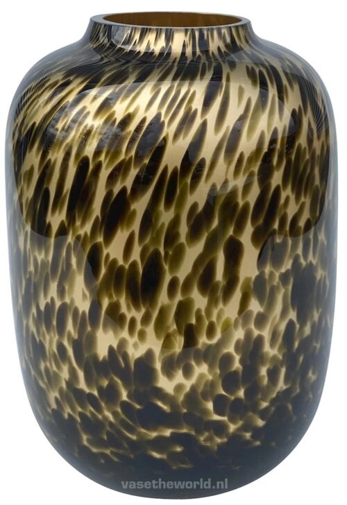 Vaas glas Artic S old gold cheetah Ø21 x H29 cm